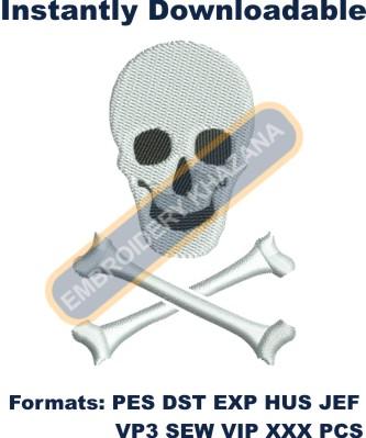 Skull Embroidery Designs | Skull and Bones Machine Embroidery Design